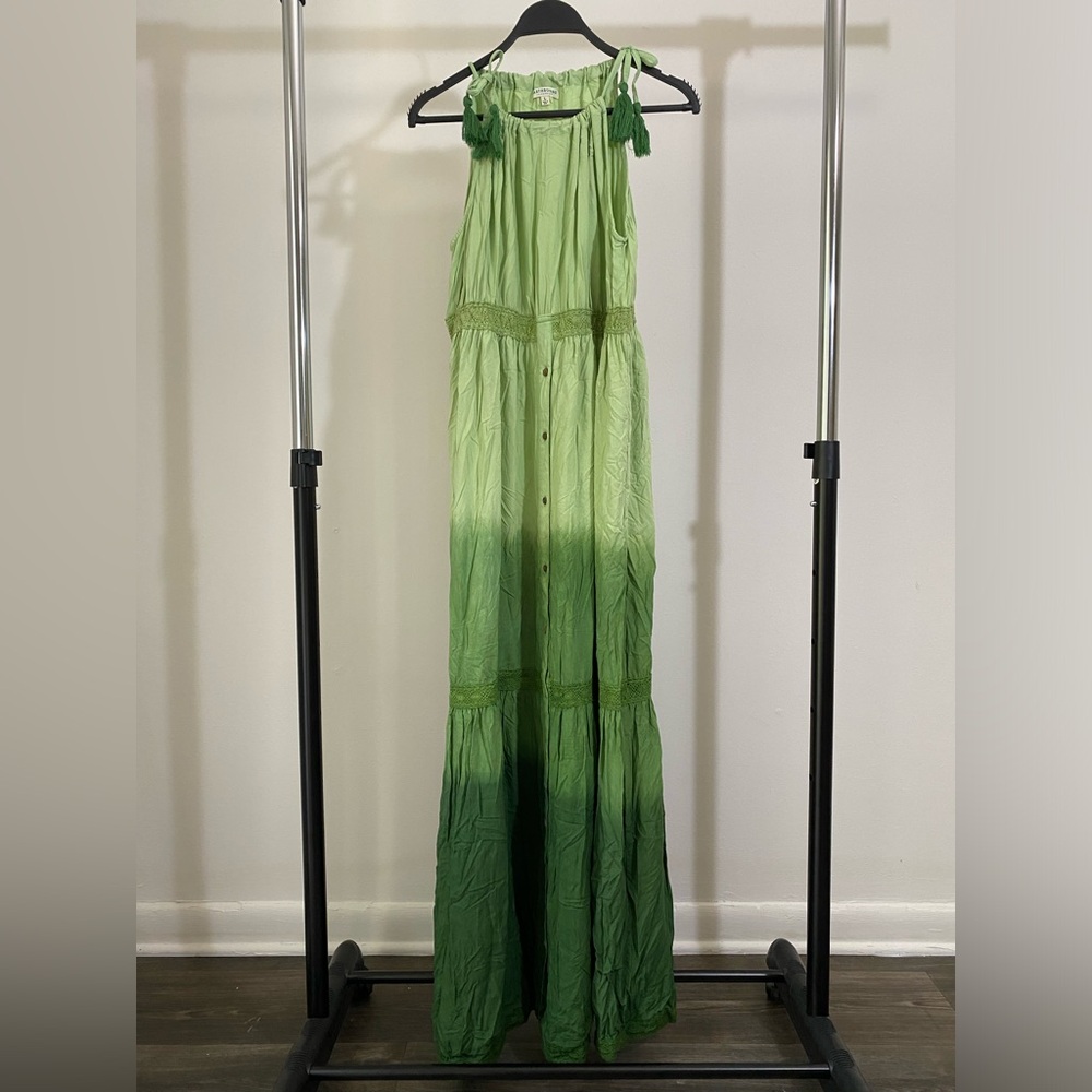 Earthbound Trading Mint Ombre Tie Dye Maxi Dress Size L